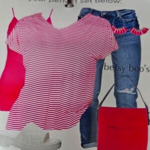 Women New Pink stripped  shirt